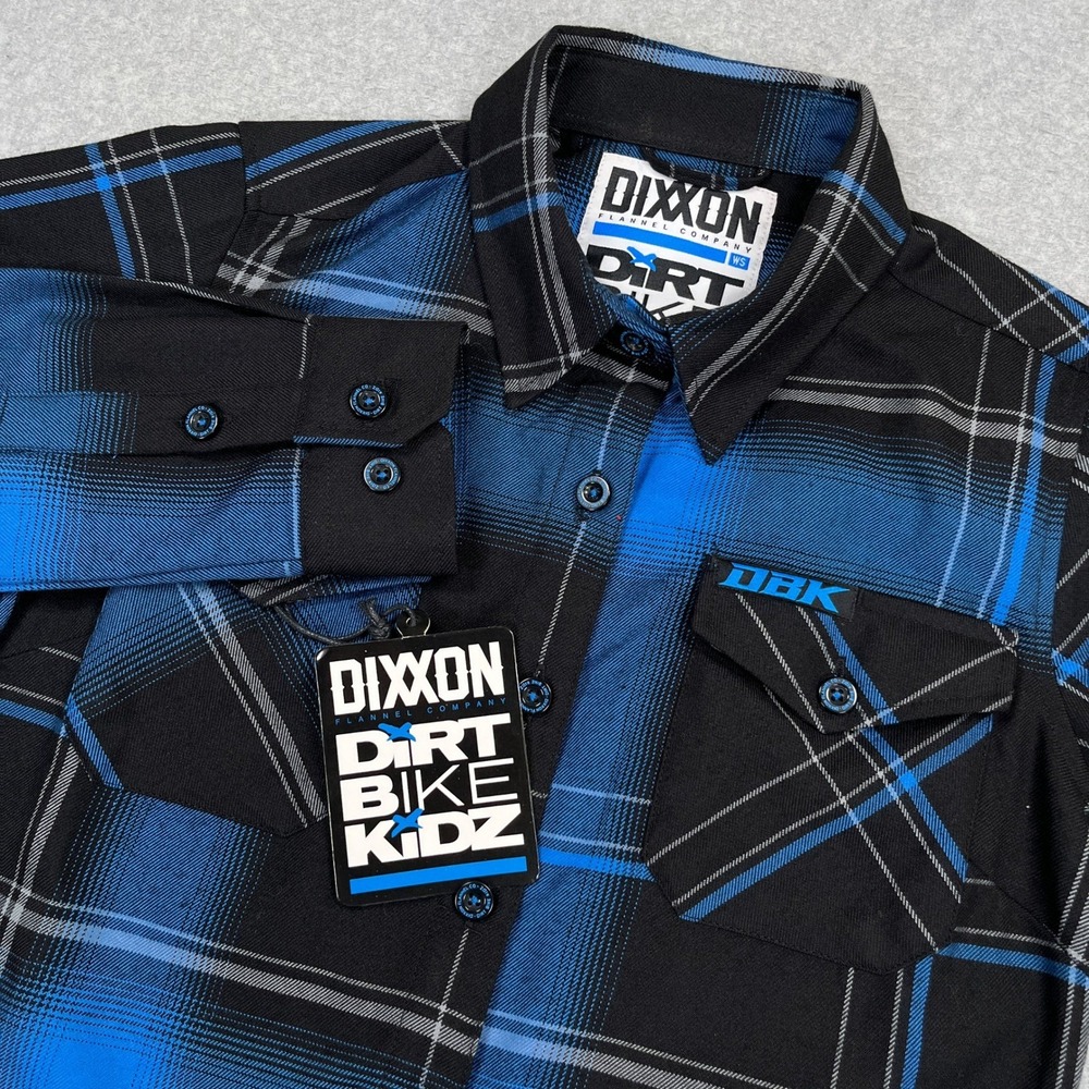 NEW Dixxon x Dirt Bike Kidz Flannel Womens Small Plaid Moto Button Up DBK Shirt
